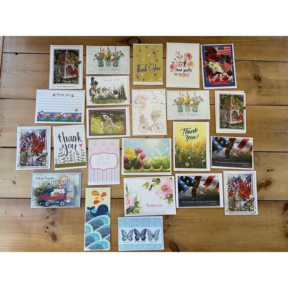 Lot of 23 Greeting Cards with envelopes. THANK YOU cards. Some Vintage. - Picture 1 of 3